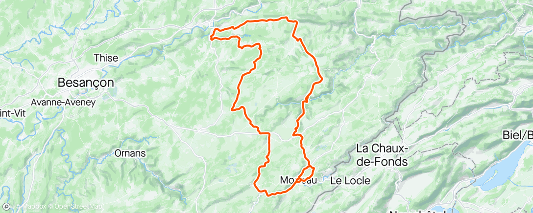 Map of the activity, Sortie vélo le matin