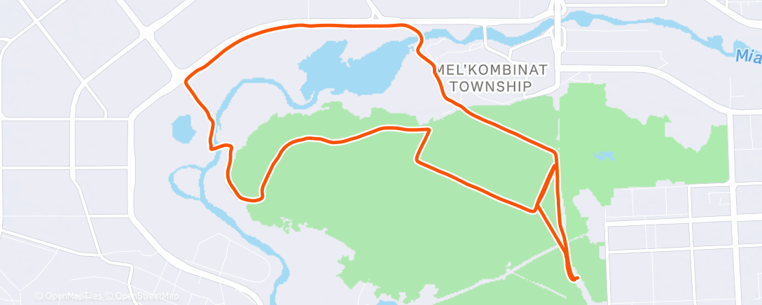 Map of the activity, Полуденный забег