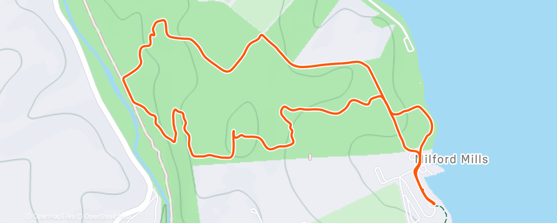 Map of the activity, Lunch Mountain Bike Ride