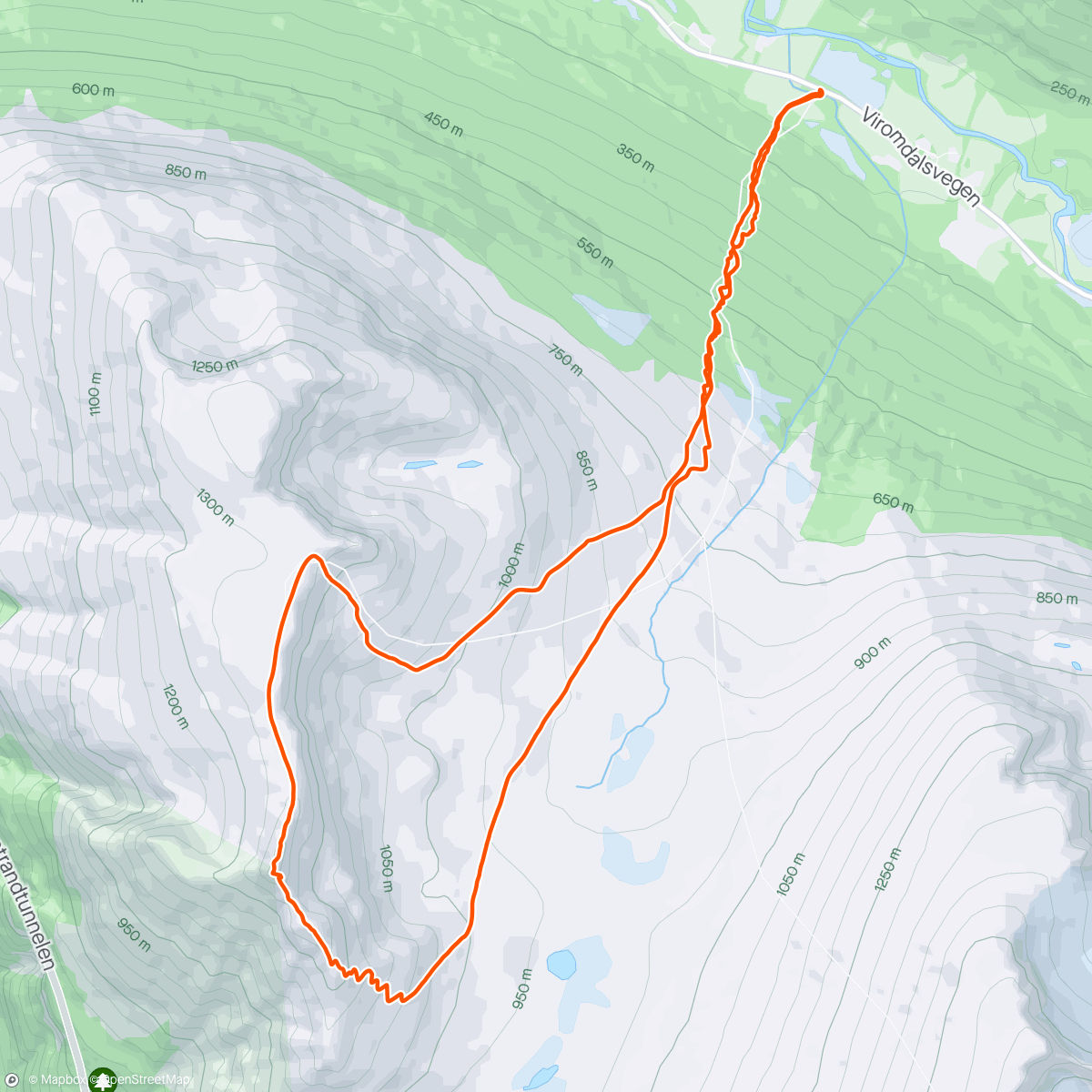 Map of the activity, Grøvelnebba, sørøsteggen