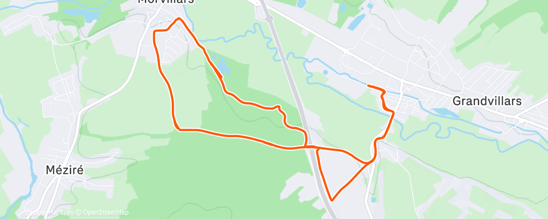 Map of the activity, Trail en soirée