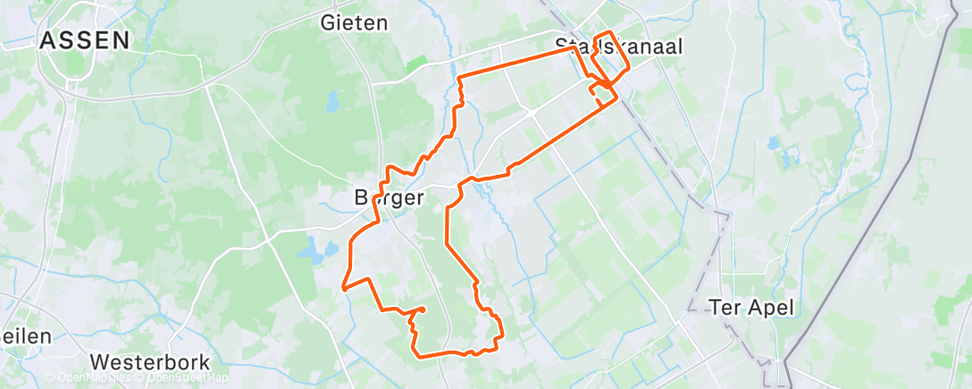 Map of the activity, Ochtend gravelrit met André en John