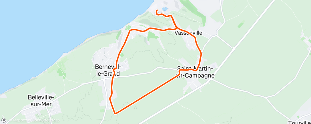 Map of the activity, Course à pied le midi