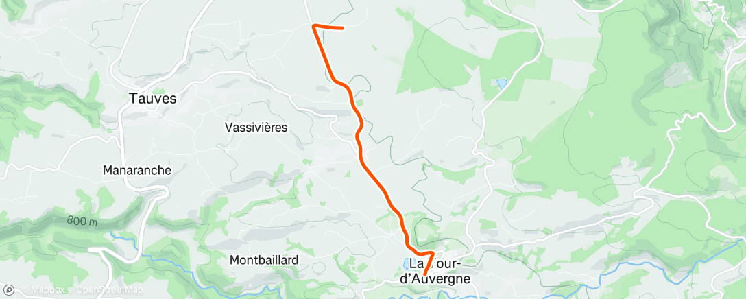 Map of the activity, Sortie vélo en soirée