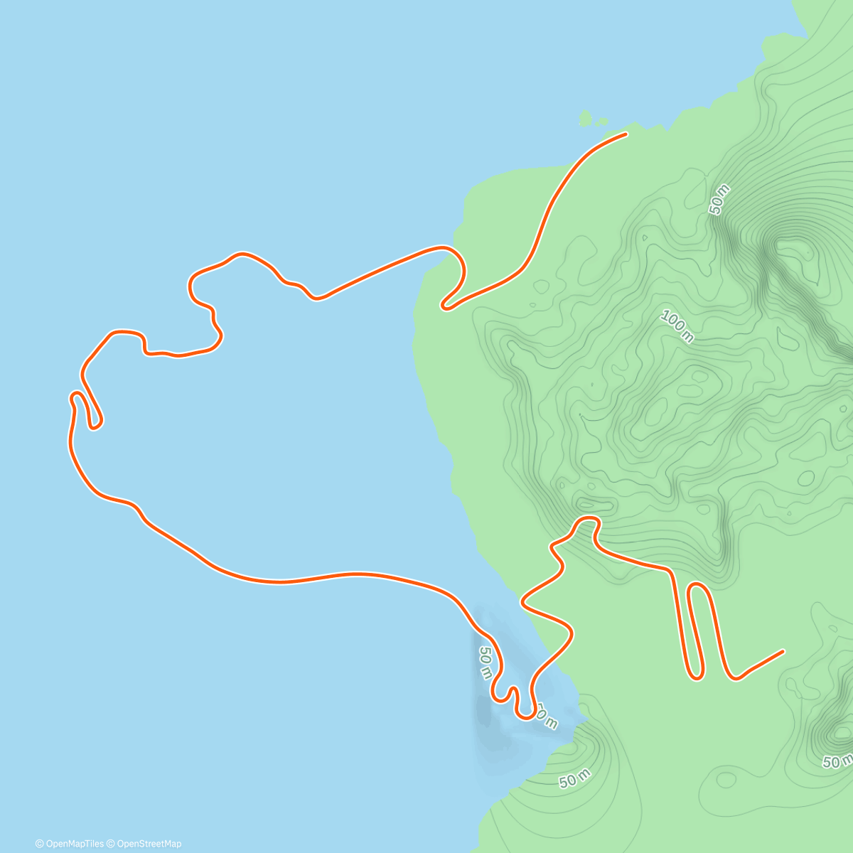 Map of the activity, Zwift - Beach Island Loop in Watopia