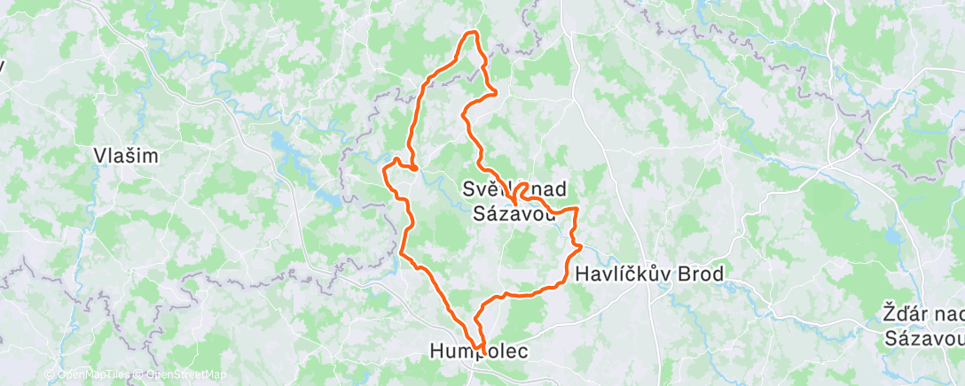 Map of the activity, Lunch Ride