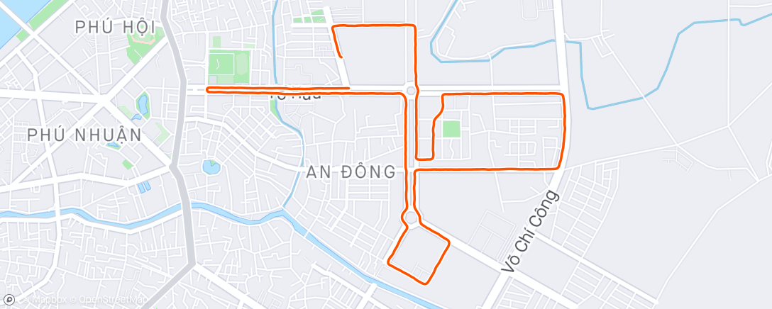 Map of the activity, Morning Run