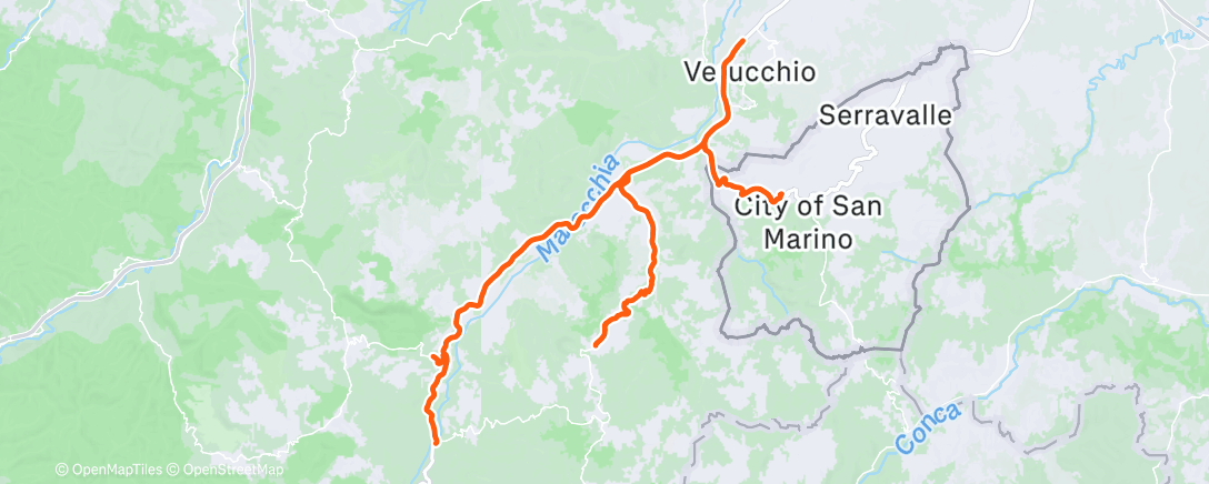 Map of the activity, Pedalata mattutina
