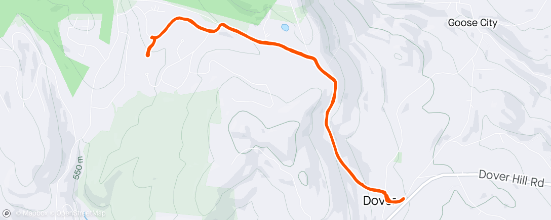Karte der Aktivität „Nothing like a hot hilly midday run”
