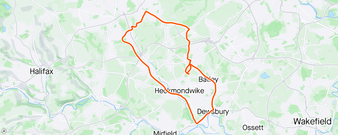 Map of the activity, Casual FLAB spin recovery ride