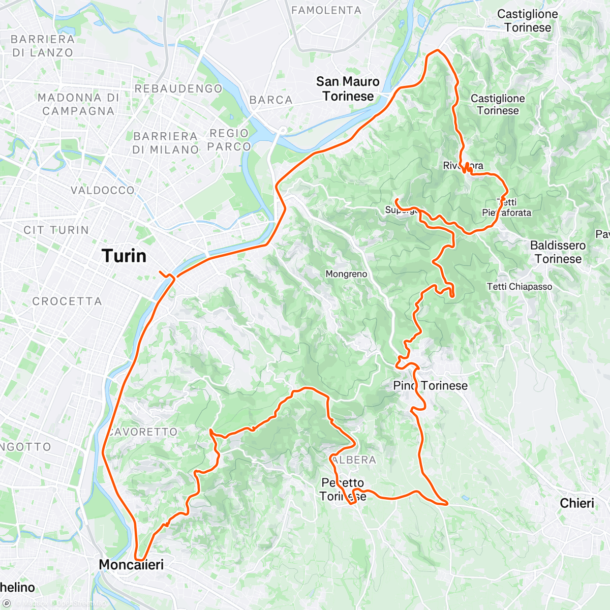 Map of the activity, Miam les 5 x 200m à plus de 16% dans la première cote