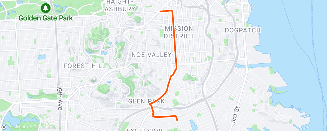Map of the activity, Morning Ride from the Dentist
