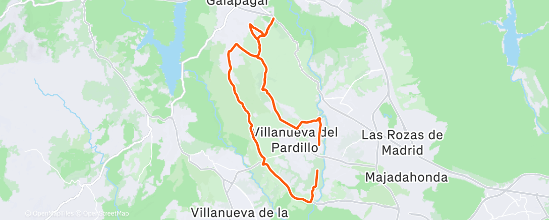Map of the activity, Bicicleta de montaña a la hora del almuerzo