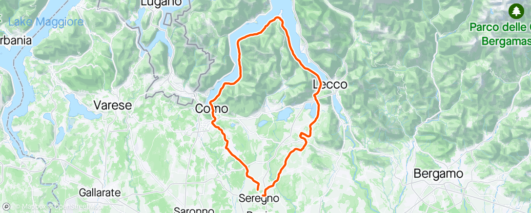 Map of the activity, giro del lago