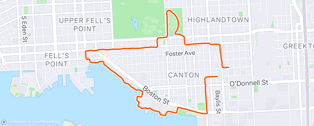 Map of the activity, Afternoon Run