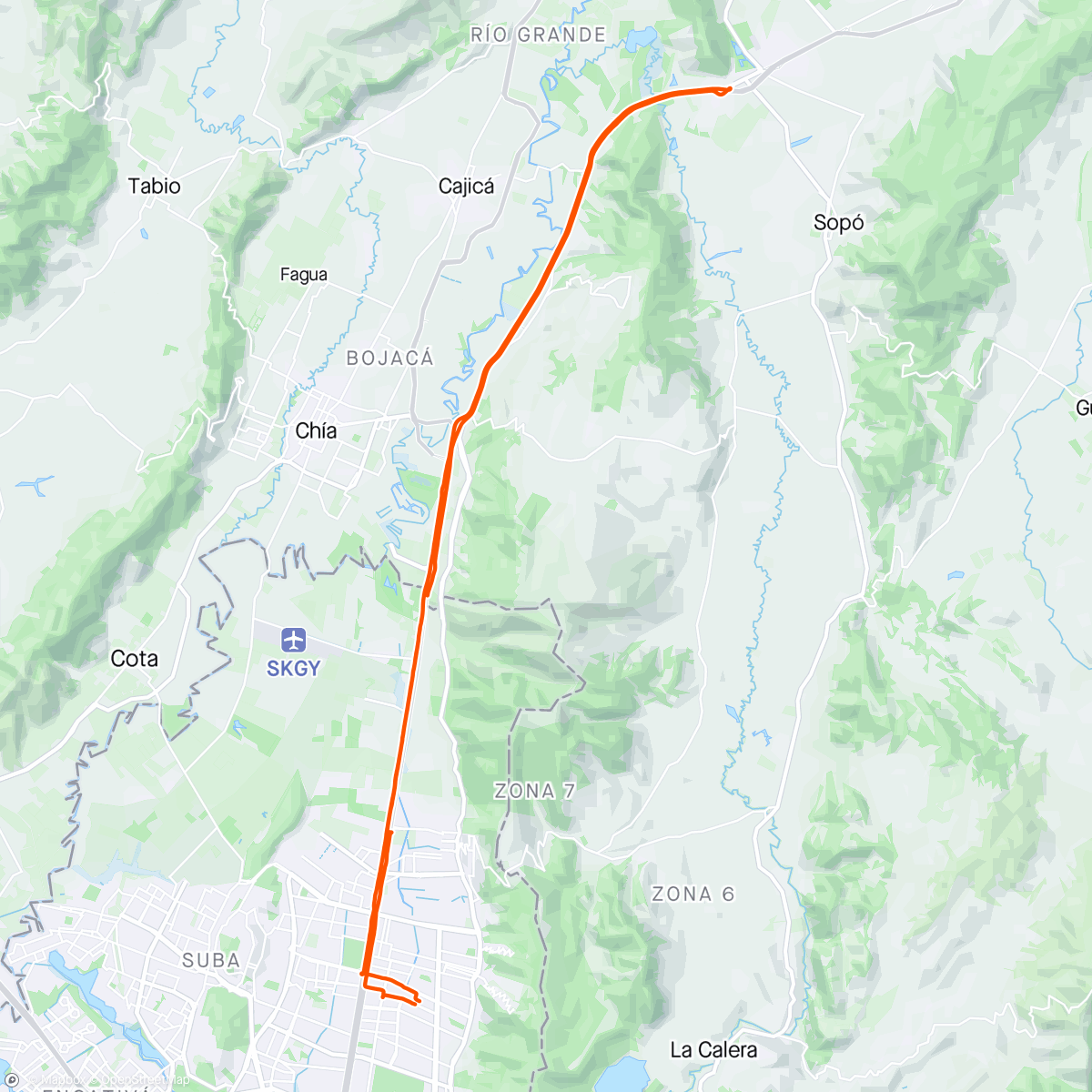 Map of the activity, Bogot briceño