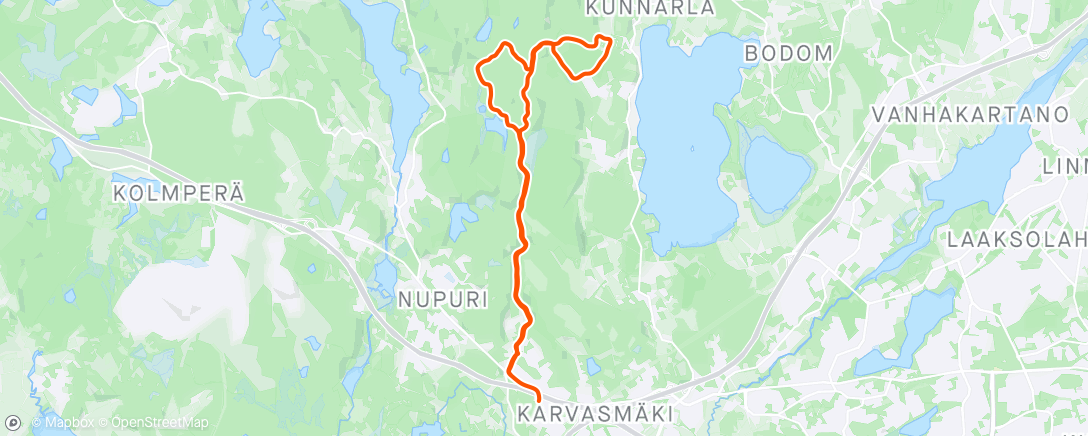 Mapa de la actividad (Koirajuoksu)