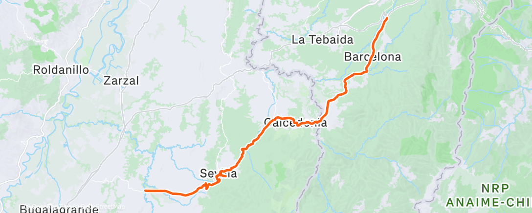Mappa dell'attività Bicicleta por la mañana