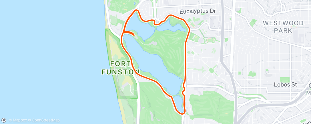 Map of the activity, Post Christmas Run