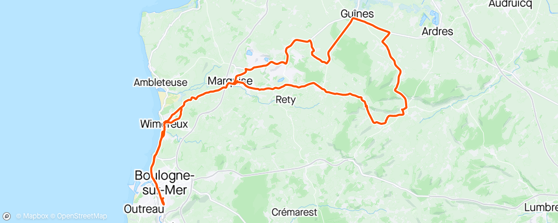 Map of the activity, La Marquisienne 50 kms
