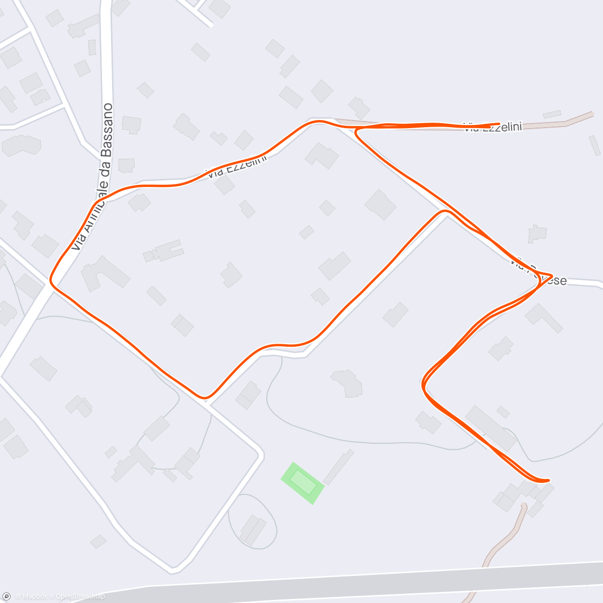 Map of the activity, Run before the rain, until it started
