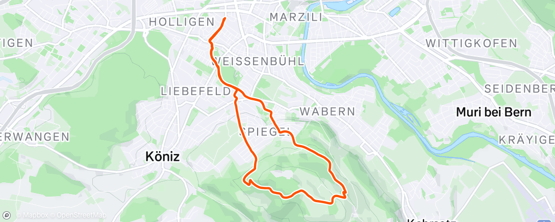 Map of the activity, Lauf am Nachmittag