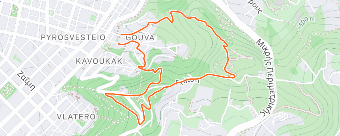 Map of the activity, Afternoon Trail Run