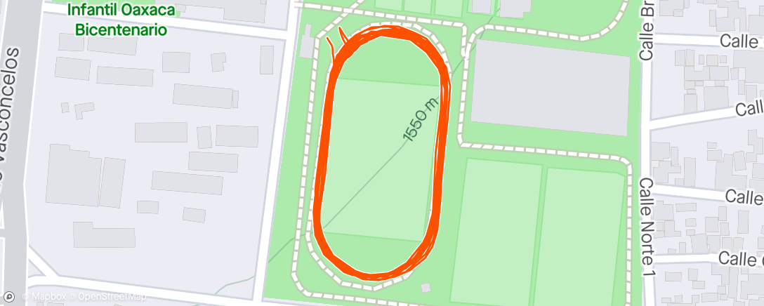 Map of the activity, 6x800m+400m