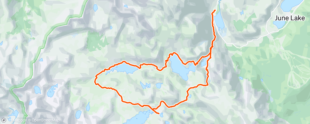 Map of the activity, Ansel Adams bday bpack loop: gem lake, donahugh pass, 1000 island lake, emerald lake dream loop