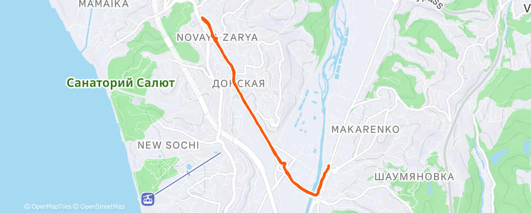 Map of the activity, Дневной забег