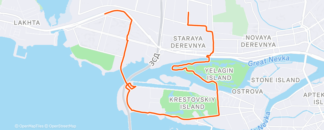 Map of the activity, Вечерний забег