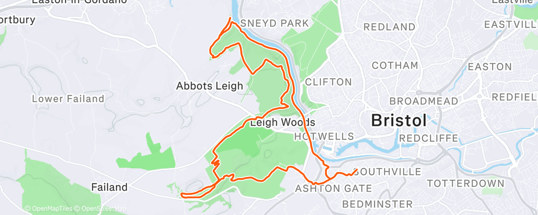 Карта физической активности (Afternoon Trail Run)