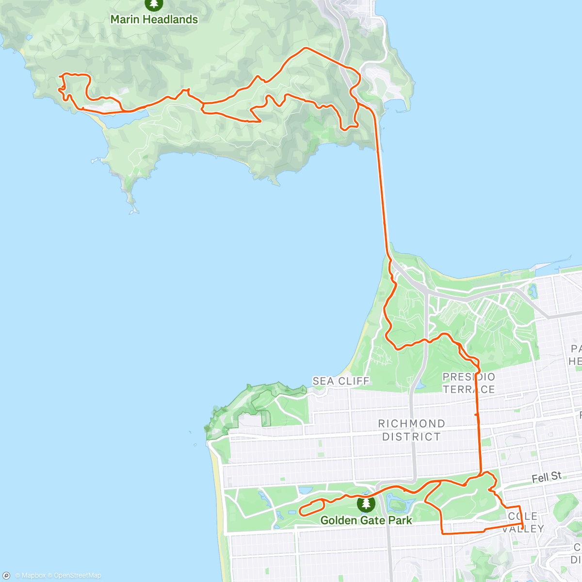 Map of the activity, Ride with Sara and Jared.