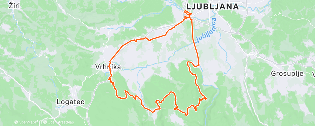 Map of the activity, Lunch Ride