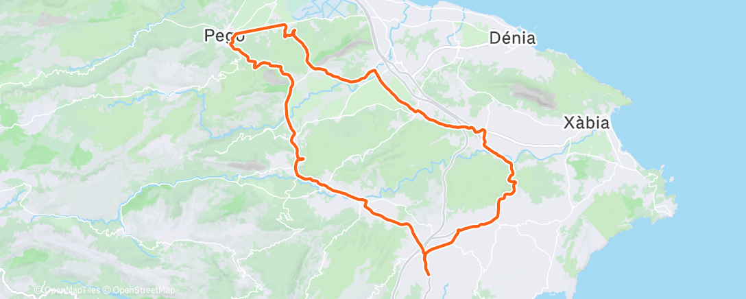 Map of the activity, Cycling