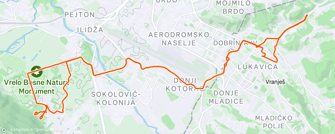 Map of the activity, Afternoon Mountain Bike Ride