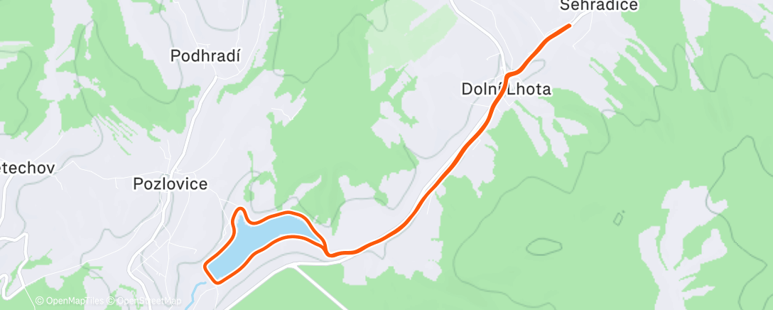 Map of the activity, Evening Run