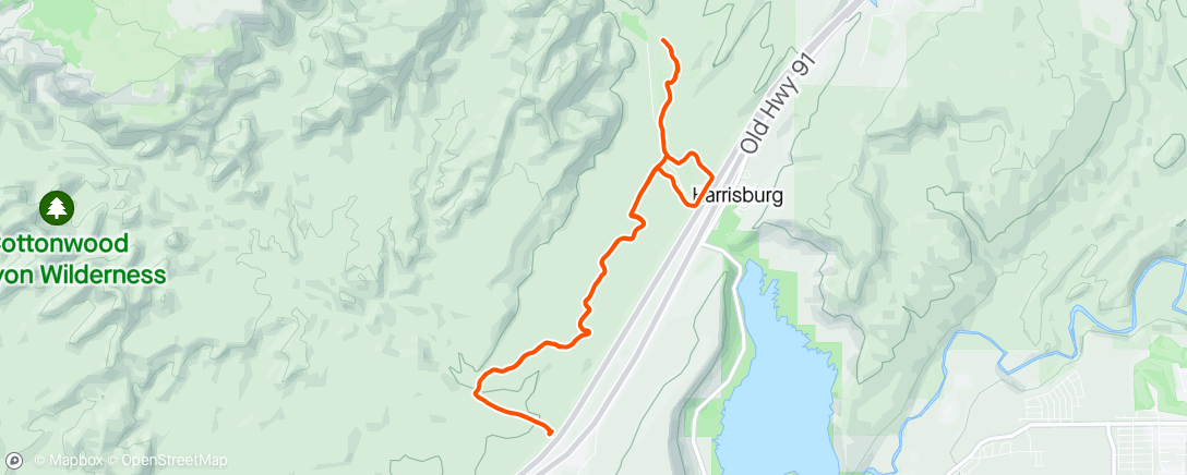 Map of the activity, Red cliffs group ride