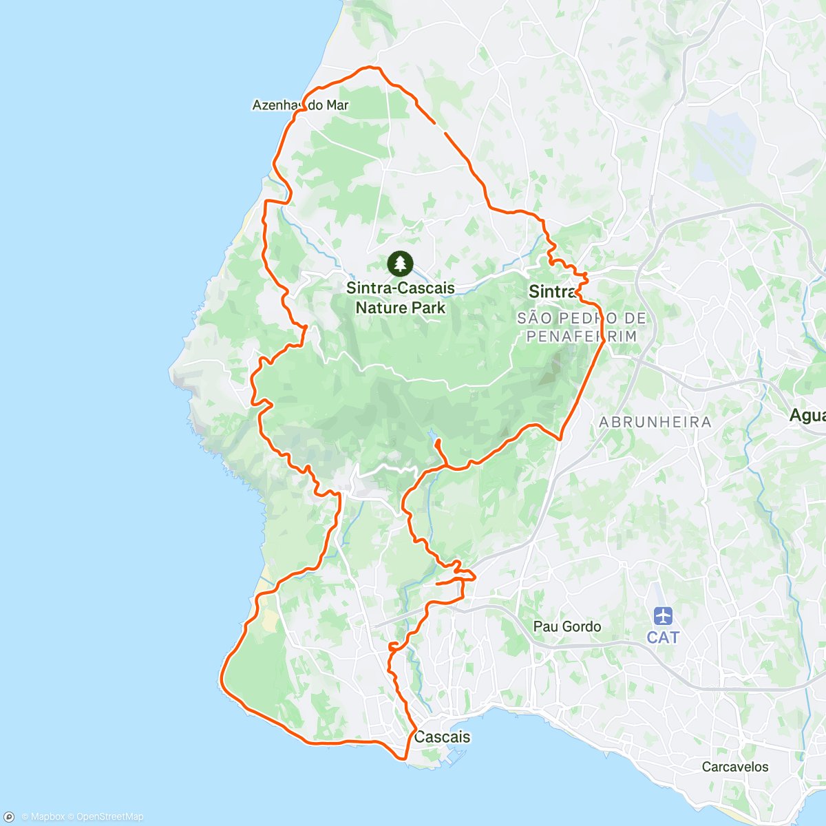 Mapa da atividade, Serra da Sintra AfterSurf Ride