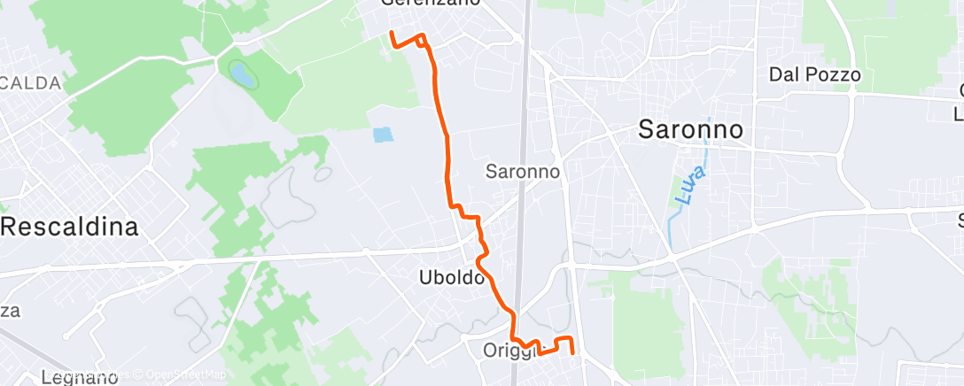 Map of the activity, Corsa mattutina