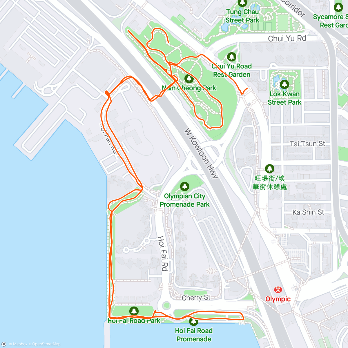 Map of the activity, Rain can't stop me run