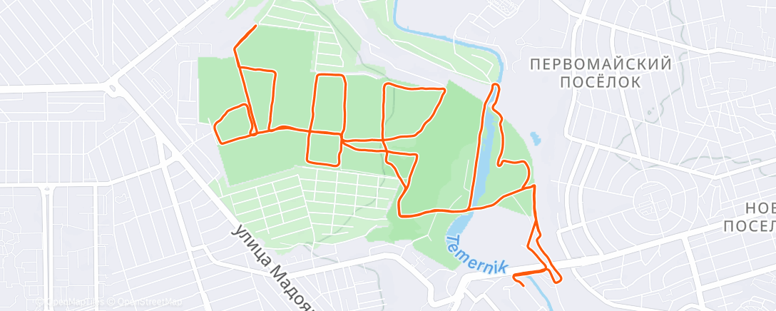 Map of the activity, Afternoon Run