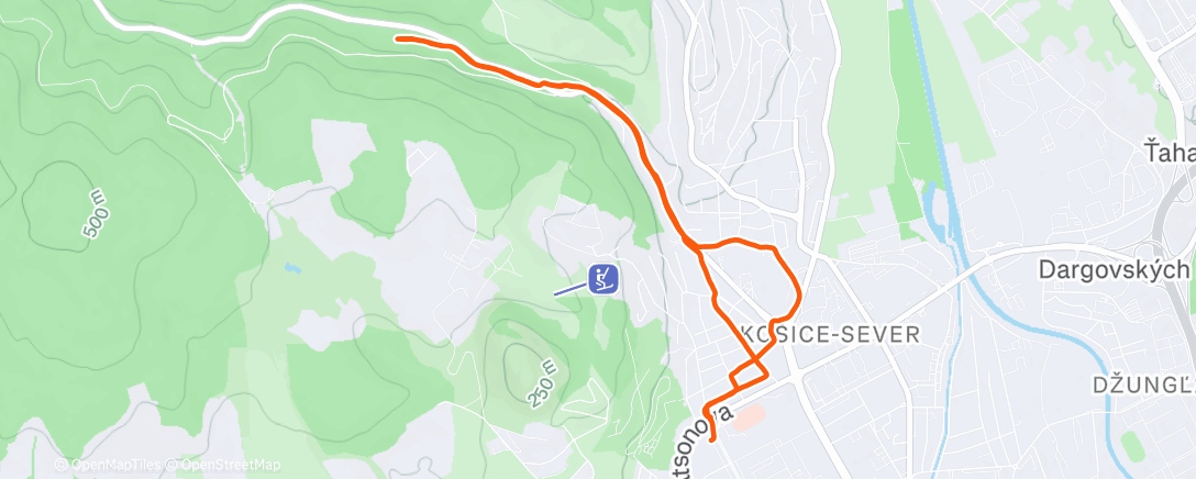 Map of the activity, Lunch Run