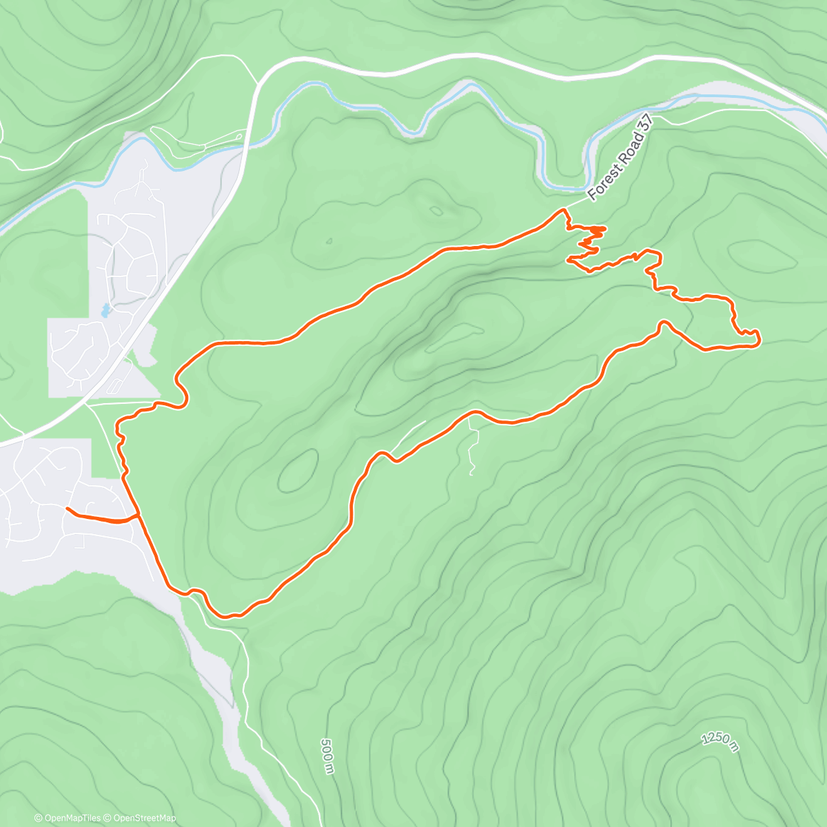 Map of the activity, Lunch Trail Run