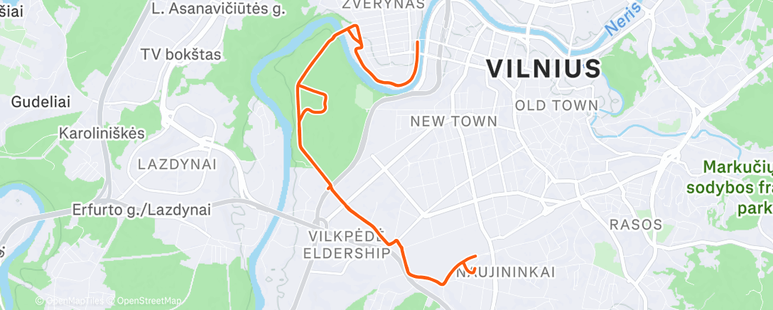 Map of the activity, Lunch Run