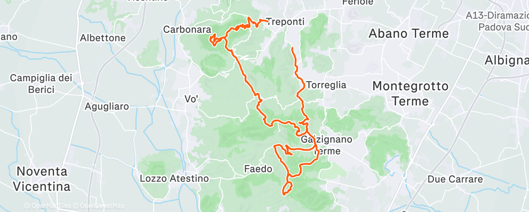 Map of the activity, Pedalata con e-bike mattutina