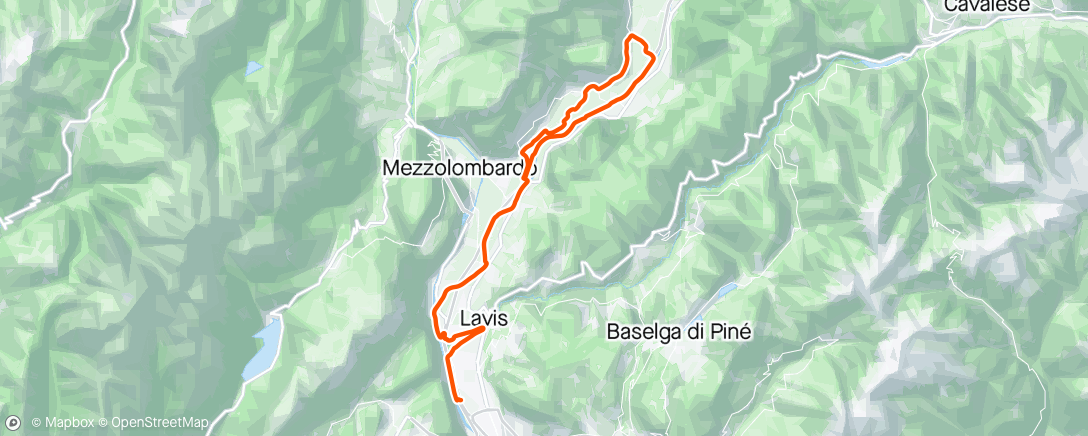 Map of the activity, Giro mattutino. Bdc ciclabili