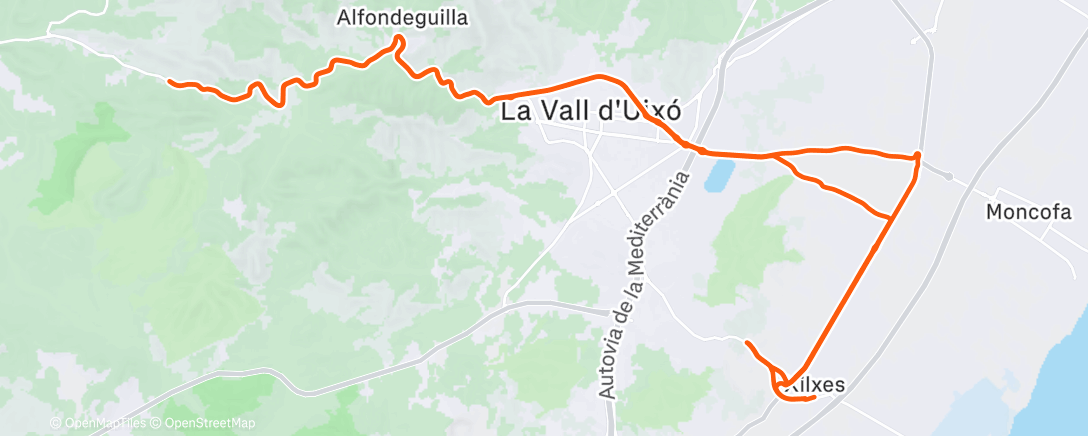 Map of the activity, Bicicleta de montaña matutina