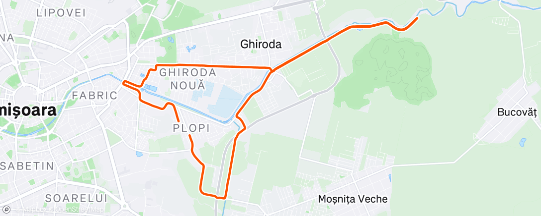 Map of the activity, Evening Run