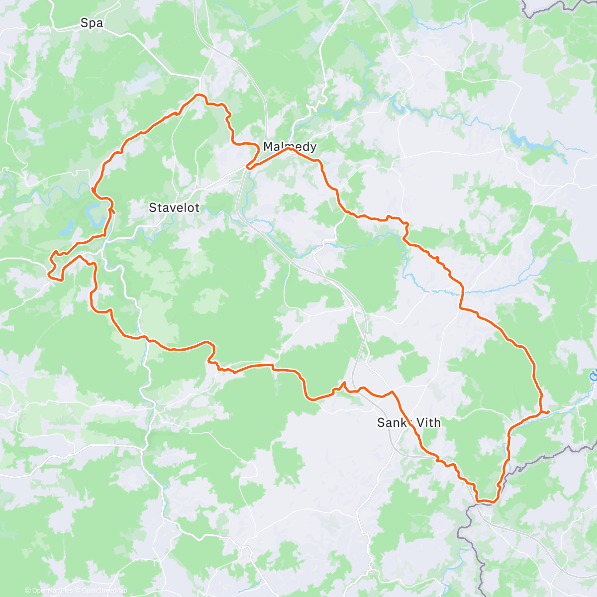 Map of the activity, Lunch Ride